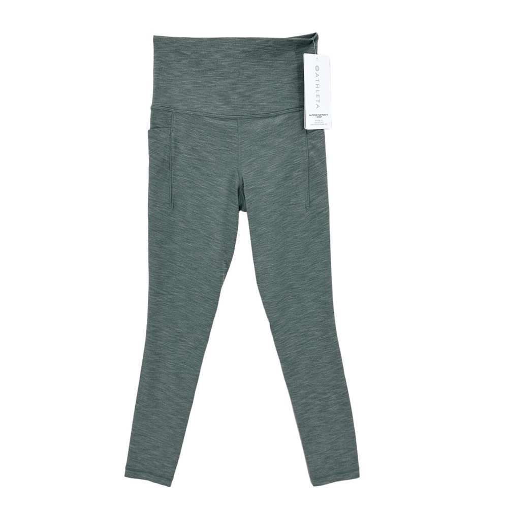 New ATHLETA Salutation Stash Pocket II Tight Yoga Pant Green